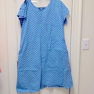 MATERNITY! Blue Polka Dot Stylish delivery hospital gown